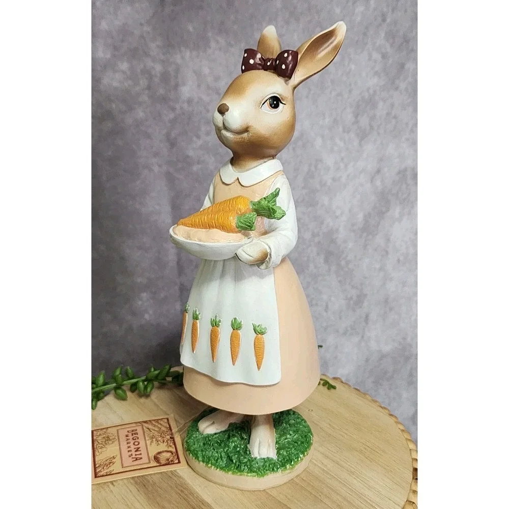 Begonia Market Farmhouse Easter Bunny Girl Figurine 11